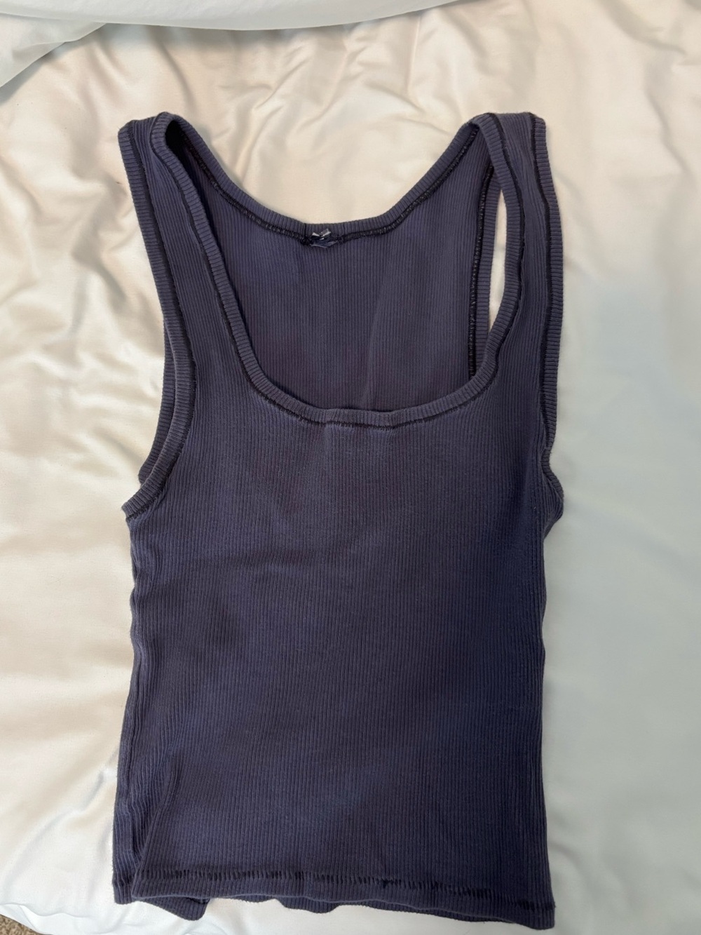 Skims Cropped Women’s Ribbed Tank Top - Navy-ish Blue